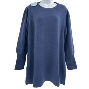 Hill House The Sylvie Sweater Mini Dress Medium in Navy Knit Merino Wool New